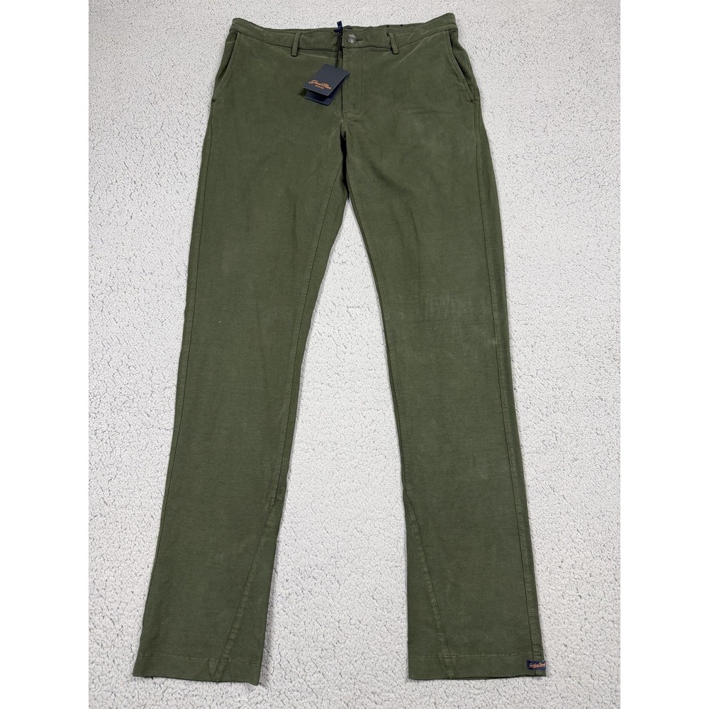 GoodMan‎ Brand Pants Mens Medium Green Knit Stretch Chino Slim Casual Commuter